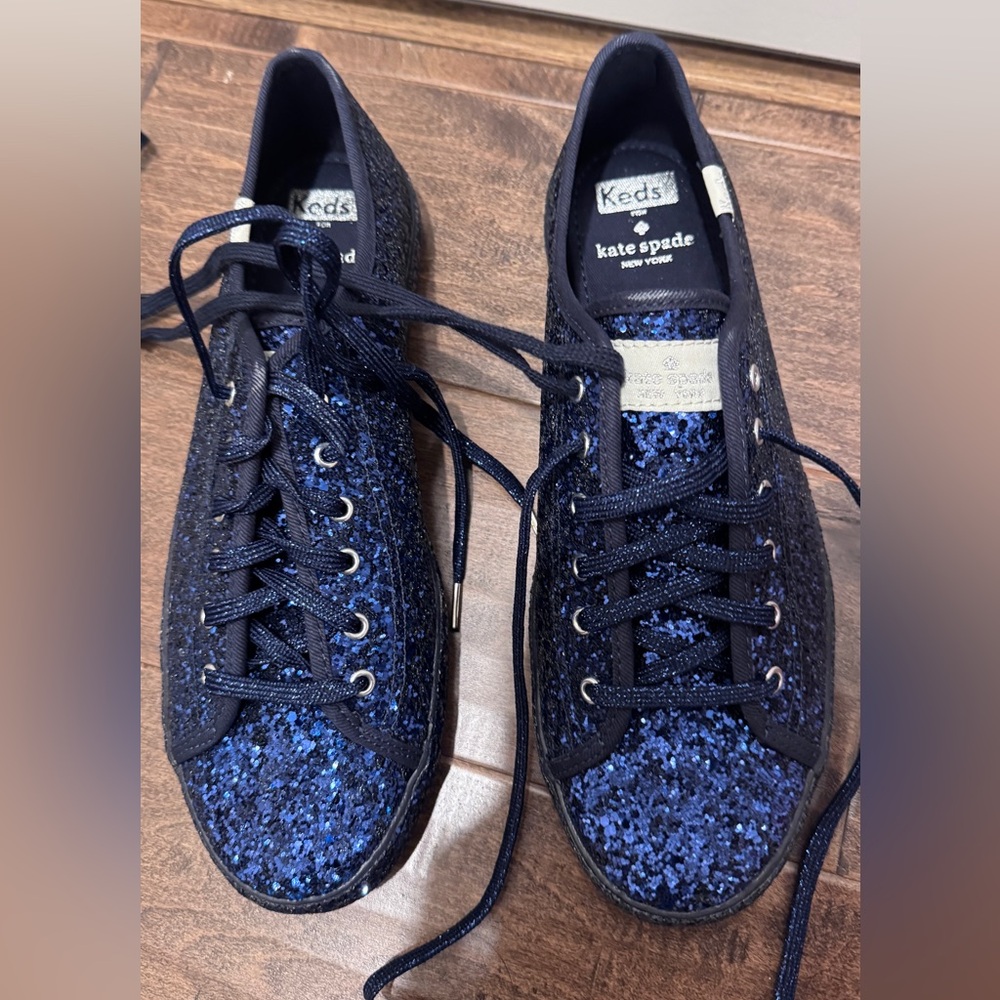 Blue Glitter Keds for Kate Spade.  Size 8.5.   NWOB.